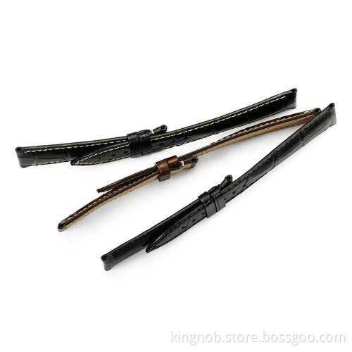 18 to 22mm Stainless Steel Calf Leather Watch Band Strap